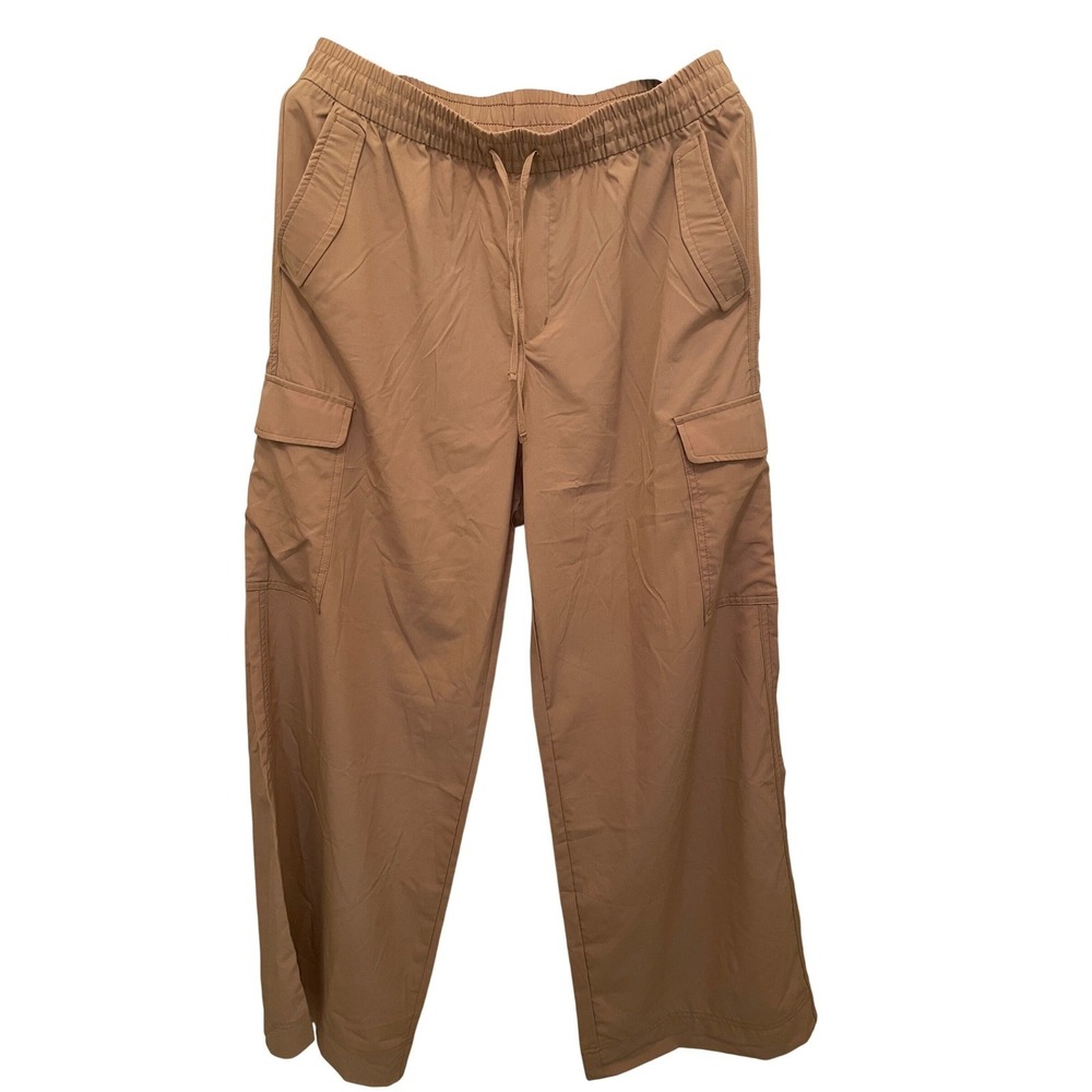 Stretchtech Baggy Cargo Pants Womens Size L Tan Comfy Quick Dry Casual Relaxed